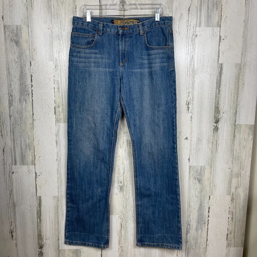 Volcom Stone vintage denim jeans 100% cotton straight leg size 7 skater grunge